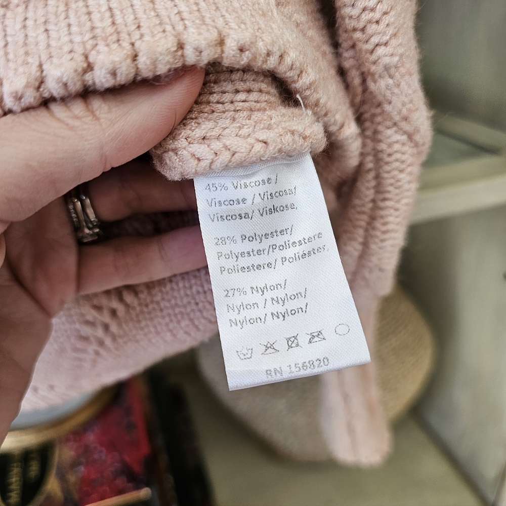 ALLISON NY Adelle Chunky Knit Blush Pink Sweater - Picture 7 of 7